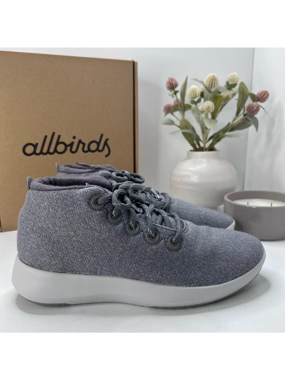 Allbirds Wool Runner-up Mizzles Water-Repellent Sneaker Medium Gray Women 10 NWB